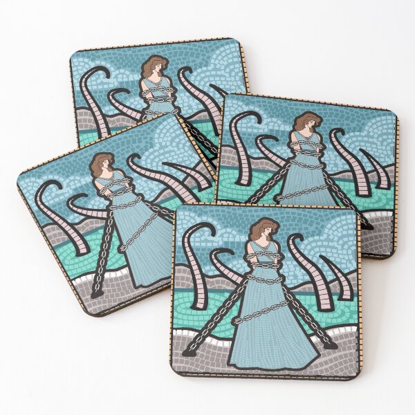 Item preview, andromeda chained to a rock mosaic tiles art designed and sold by matintheworld ( delcarmat ).