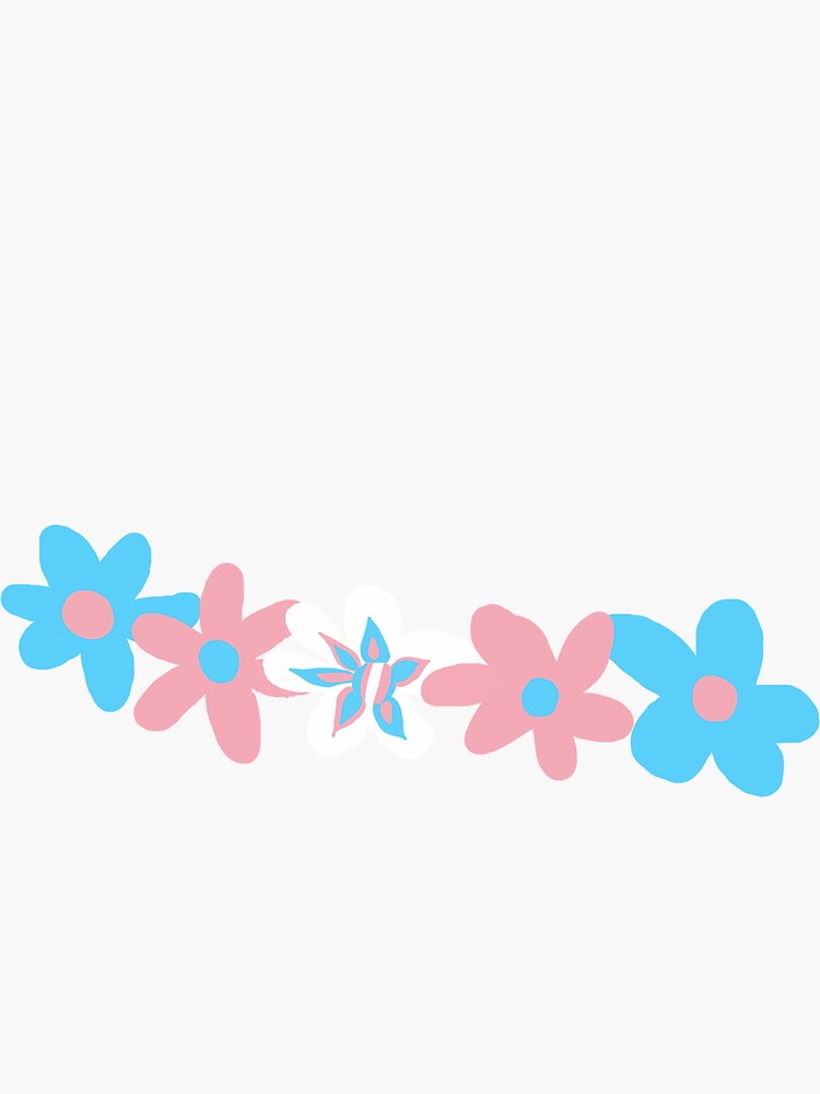 "TRANS PRIDE FLOWERS" Sticker by sleepixgbeauty Redbubble
