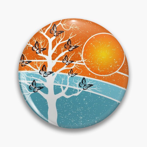 Item preview, Retro August sunset moon butterfly tree by haus of butterfly designed and sold by hausofbutterfly.
