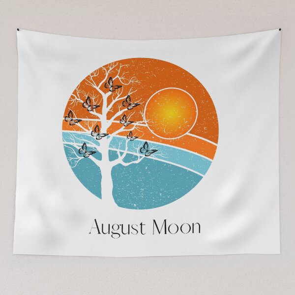 Item preview, Retro August sunset moon butterfly tree by haus of butterfly designed and sold by hausofbutterfly.