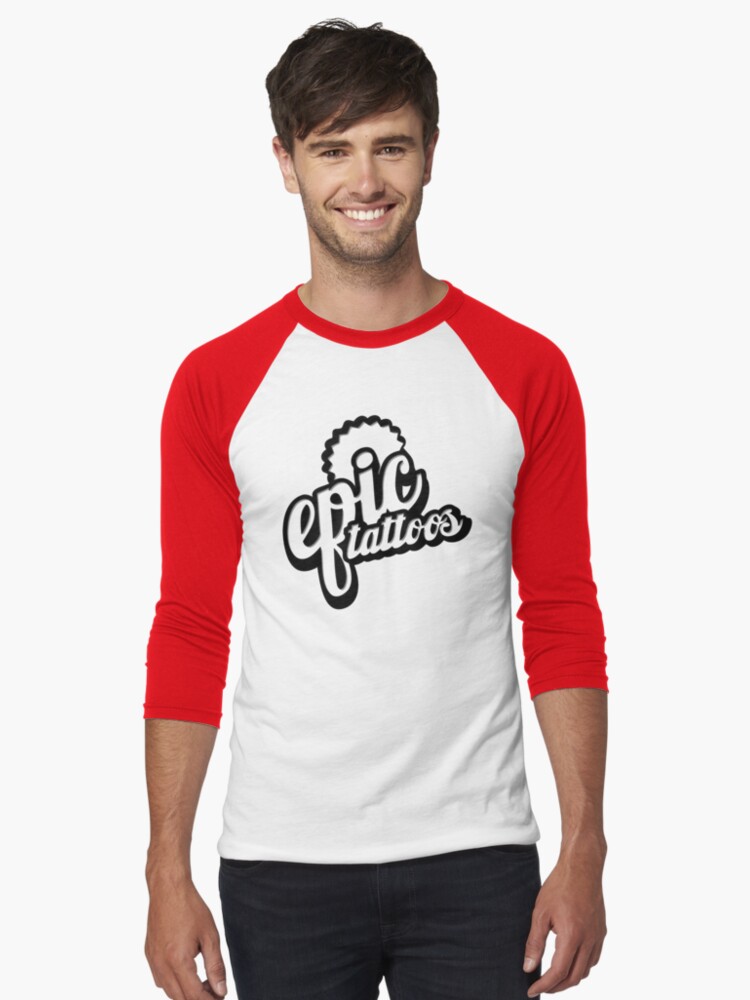 Thumbnail 1 of 3, Baseball ¾ Sleeve T-Shirt, Original Epic Tattoos Logo designed and sold by EpicTattoos04.