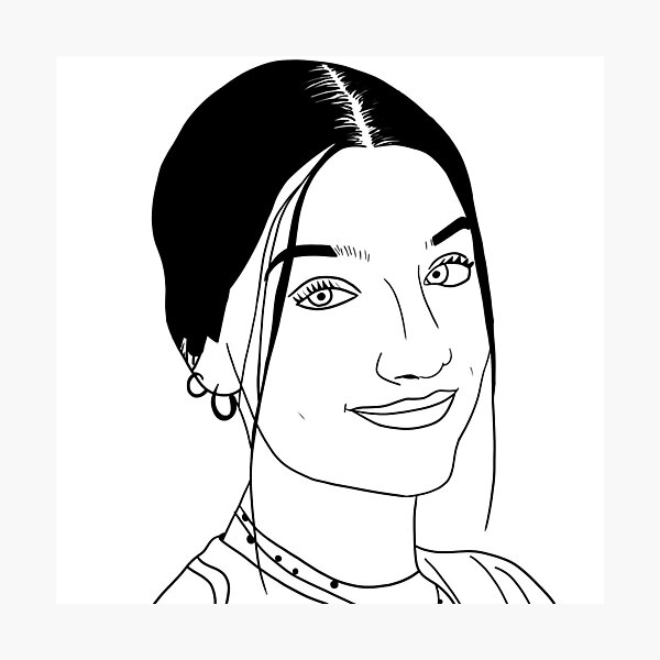 "charli d'amelio line art" Photographic Print by annacarrollart | Redbubble