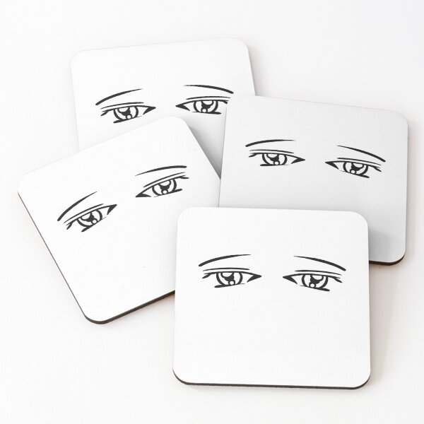 Item preview,  Manga anime eyes pixel sticker black designed and sold by Shirtilike.