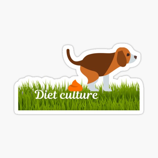 Dog Pooping on Diet Culture Transparent Sticker