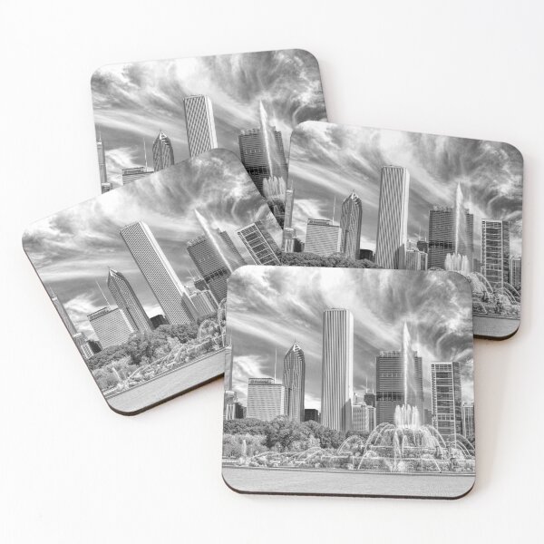 Item preview, Buckingham Fountain Skyscrapers Black and White designed and sold by Christopher Arndt.
