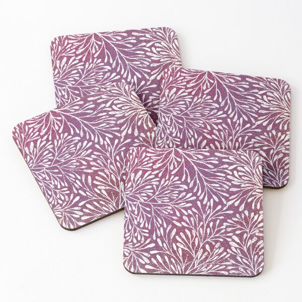 Item preview, Very Berry red and purple tropical leaves  designed and sold by HeadOverEasel.