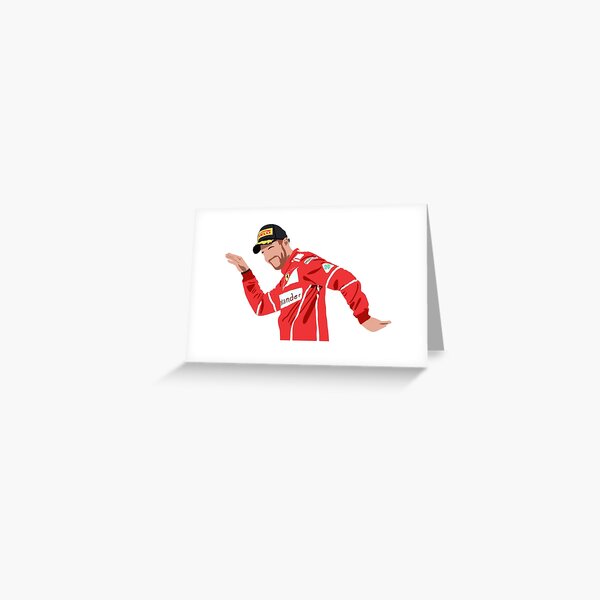 Célébration du podium de danse Sebastian Vettel Carte de vœux
