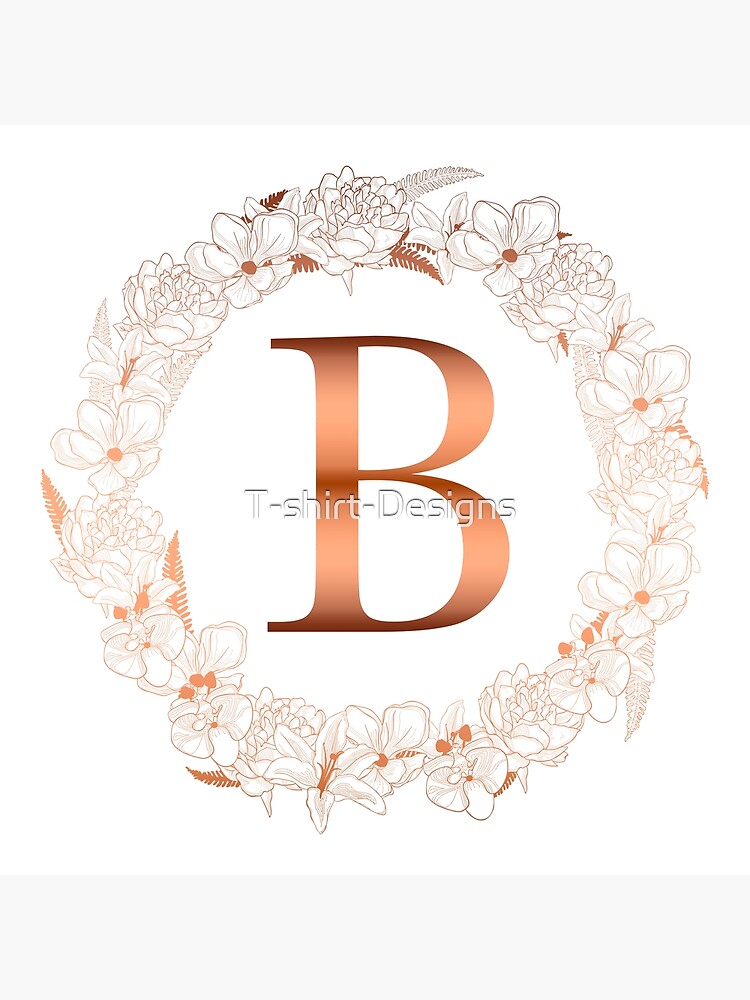 "Letter B Rose Gold Initial Wedding " Poster By T-shirt-Designs | Redbubble