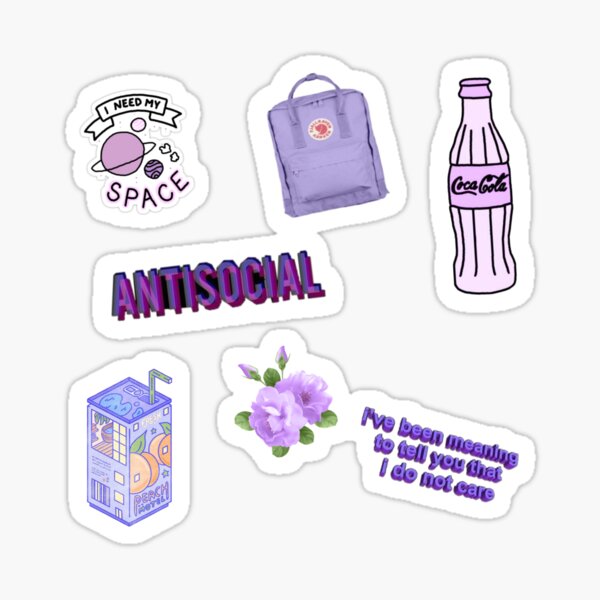 Purple Aesthetic Sticker Pack Sticker For Sale By Amy1228 Redbubble 4676