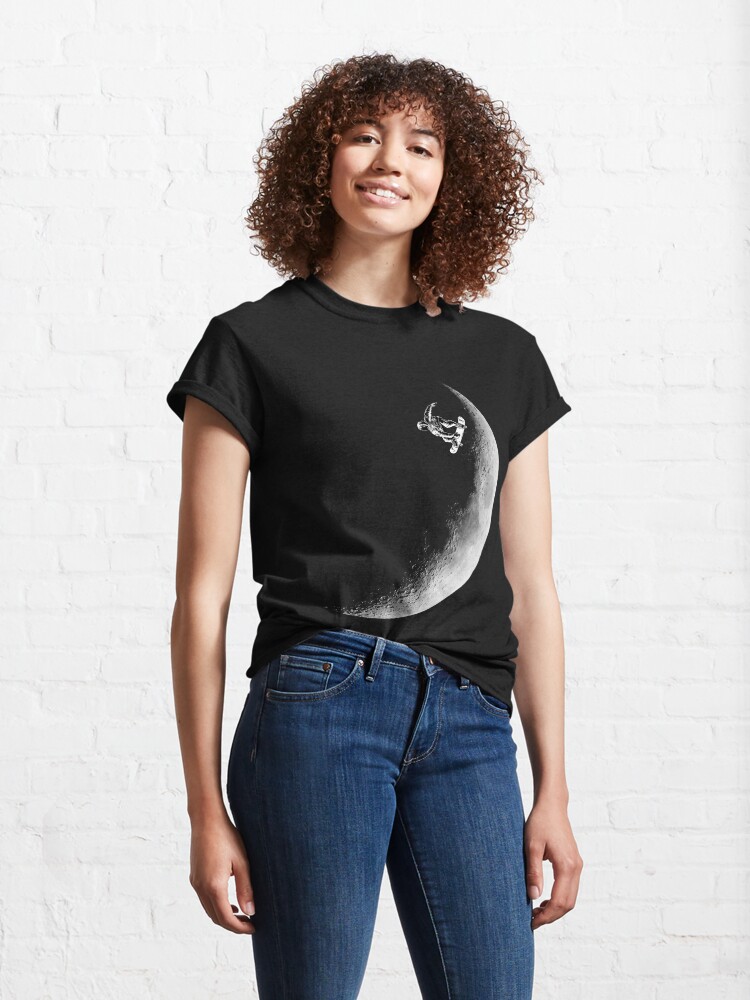Alternate view of Moon boarder - Astronaut Skateboarding Design Suitable for Men and Women Classic T-Shirt