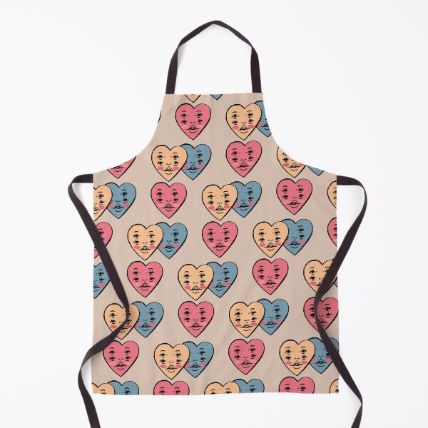 Cute Heart Face Pattern Apron