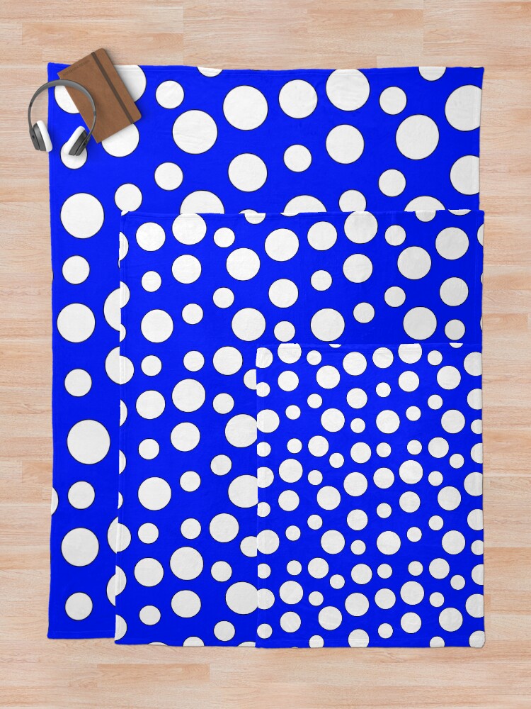 Alternate view of Blue and White Polka Dots Throw Blanket