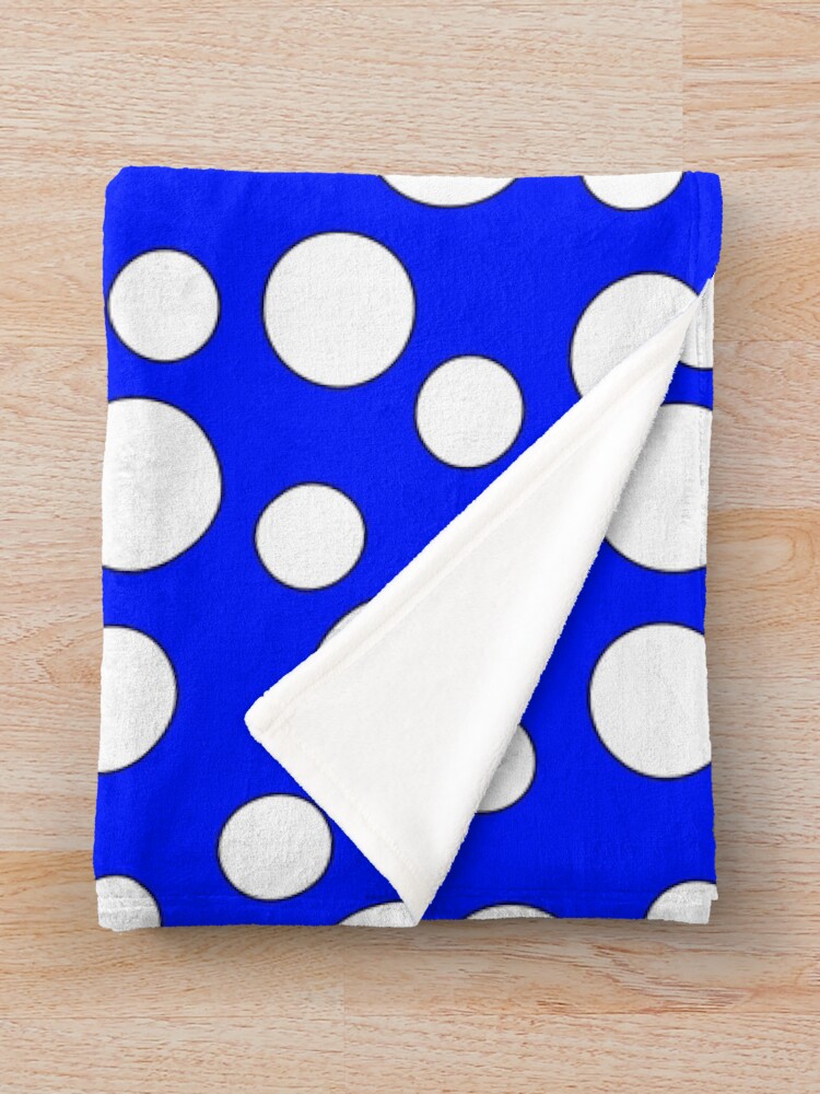 Alternate view of Blue and White Polka Dots Throw Blanket