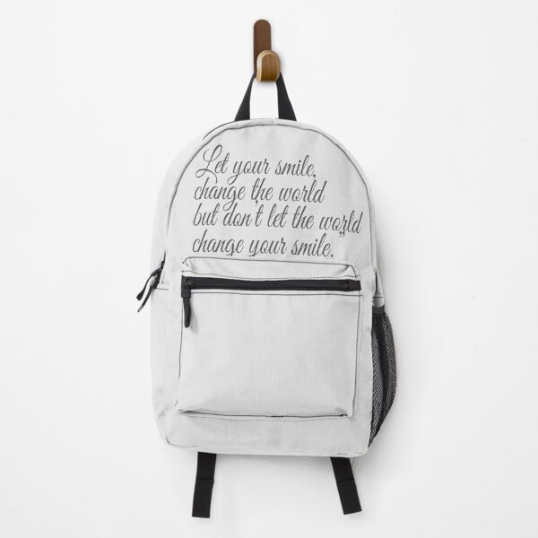 Item preview, "Let your smile, change the world but don't let the world change your smile." Gray Text Quote designed and sold by agsduy.
