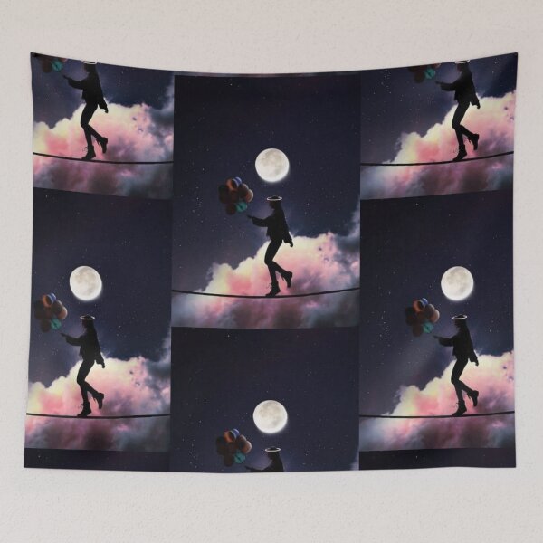 Item preview, Girl , sky the moon Background stars emerald , colourful sky gift , space , dreaming designed and sold by Morinas.
