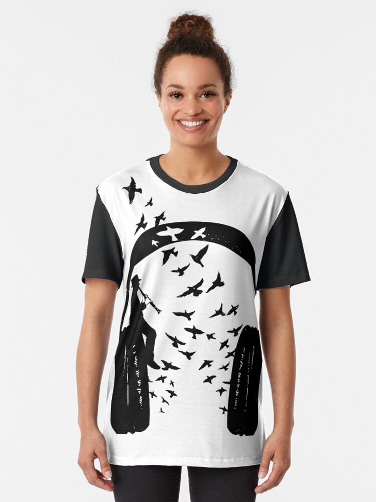 Alternate view of Headphone - Clarinet Graphic T-Shirt
