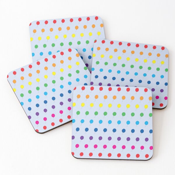 Item preview, Rainbow balloons on blue designed and sold by LittleBettyMakes.