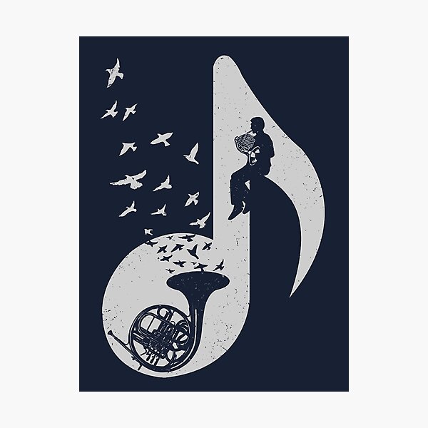 Musical note - French Horn Photographic Print