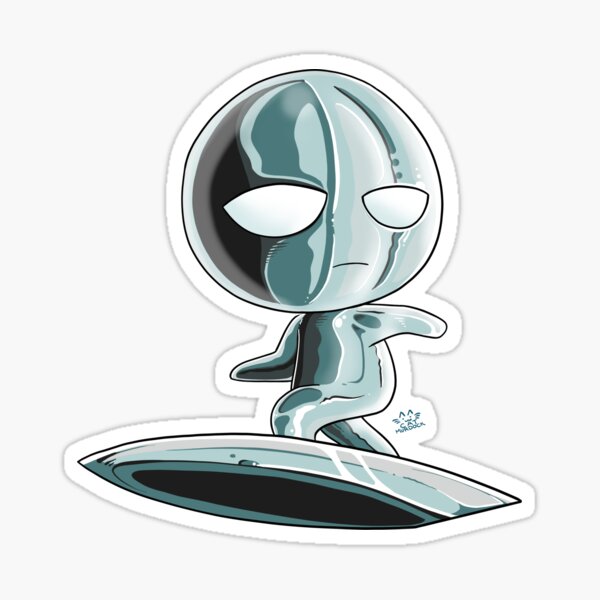 Silver Surfin’ Sticker