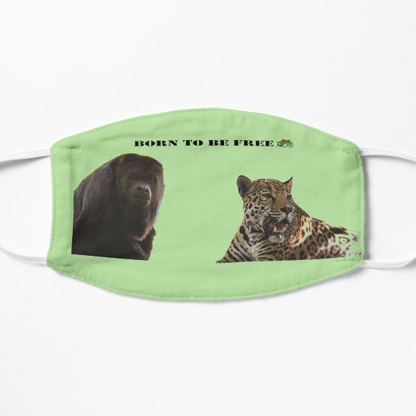 Born to be free jaguar and monkey Flat Mask