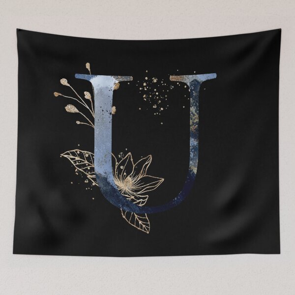 Item preview, Floral Initial Letter U, Monogrammed designed and sold by PinkLotusArt.