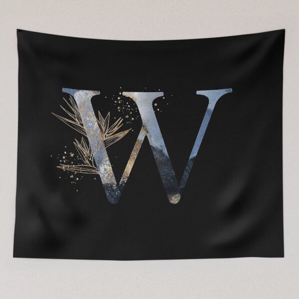 Item preview, Floral Initial Letter W, Monogram designed and sold by PinkLotusArt.