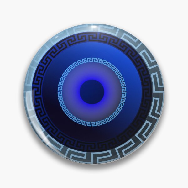 Item preview, Mati Evil Eye Dark Blue Greek Keys designed and sold by Yiorgos Designs.