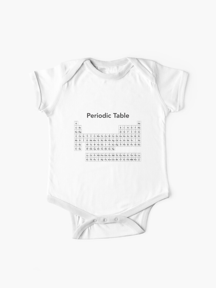 Classic Periodic Table Baby One Piece By Vladocar Redbubble