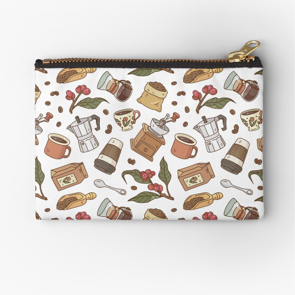 Coffee Break Pattern Zipper Pouch