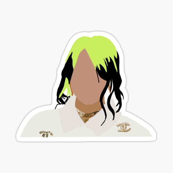 billie eilish sticker by sasha grewal redbubble