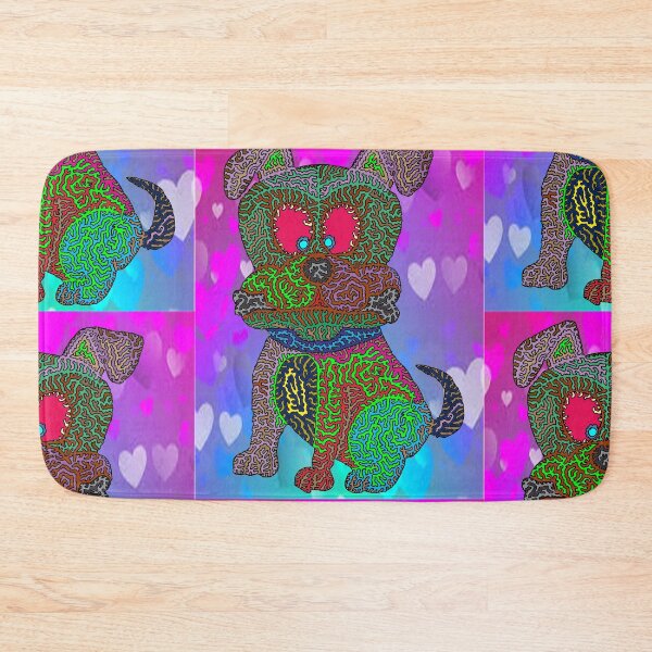 Item preview, Psychedelic Puppy with a Heart Background designed and sold by Maxwell Nightser.