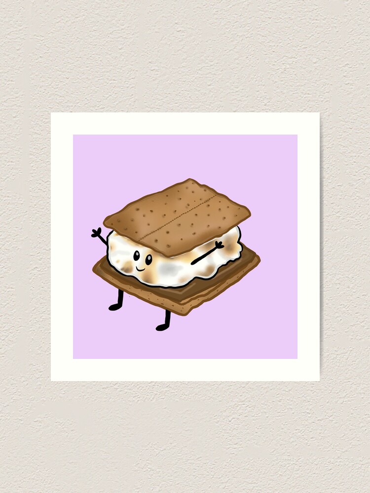 Impression artistique « Personnage de dessin animé de S'mores », par
