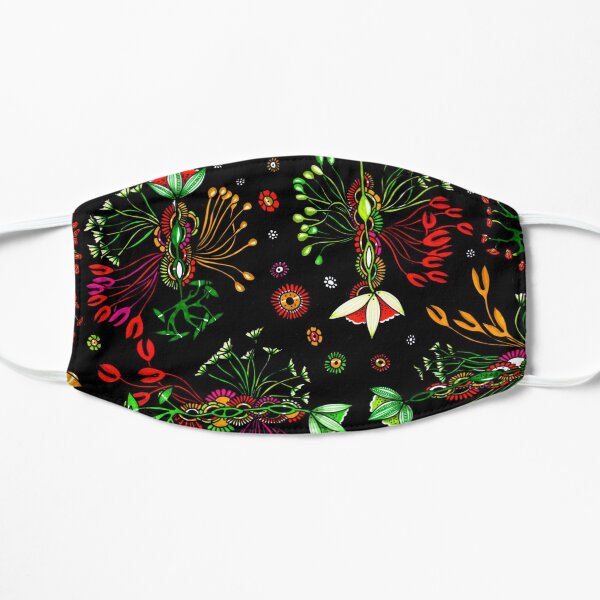Musical flowers Flat Mask
