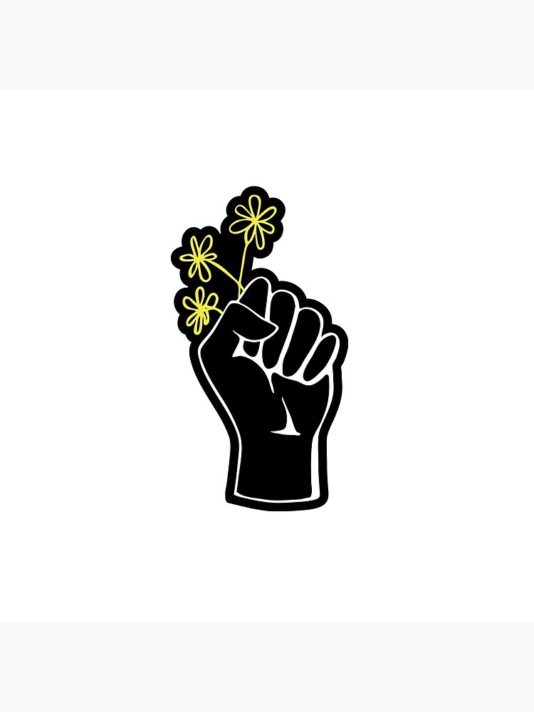 Black Lives Matter Fist With Flowers by DYUAR