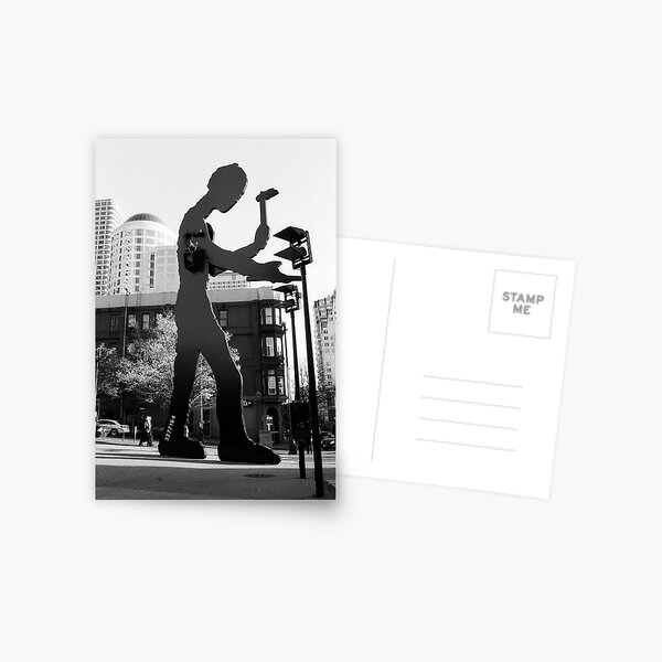 Hammering Man, Downtown Seattle Postcard
