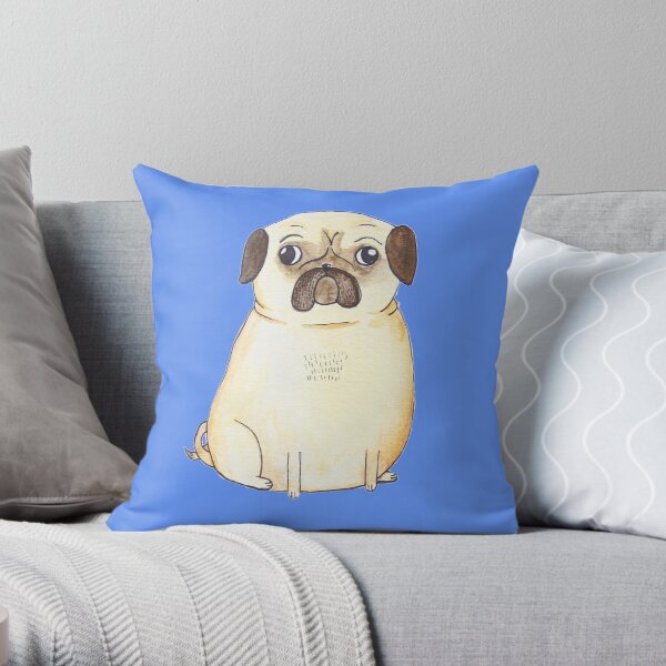 Chubby Pug Throw Pillow