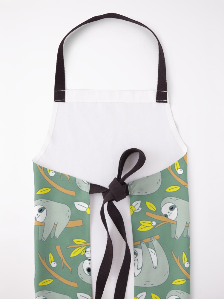 Alternate view of Sloth Pattern in Green Apron