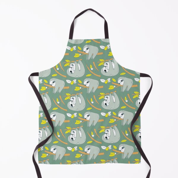 Sloth Pattern in Green Apron