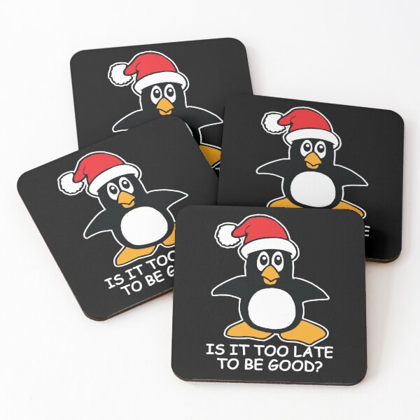 Item preview, Is it too late to be good Christmas Penguin designed and sold by ironydesigns.