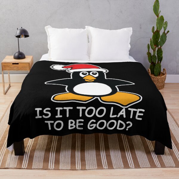 Item preview, Is it too late to be good Christmas Penguin designed and sold by ironydesigns.