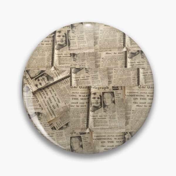 Item preview, Newspaper Print Pattern Armstrong Moon Landing Newspaper designed and sold by ravishdesigns.