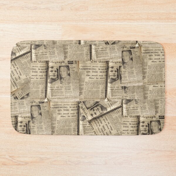 Item preview, Newspaper Print Pattern Armstrong Moon Landing Newspaper designed and sold by ravishdesigns.