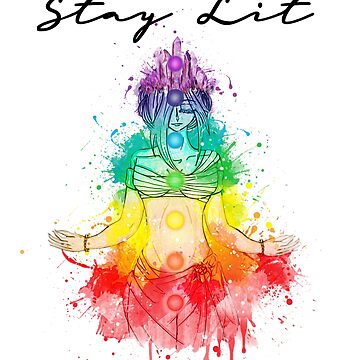 Stay Lit Chakras New Age Spiritual Funny Yoga Quote Sticker for