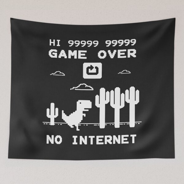 Item preview, funny no internet t rex runner game black designed and sold by ABDEZIGN.