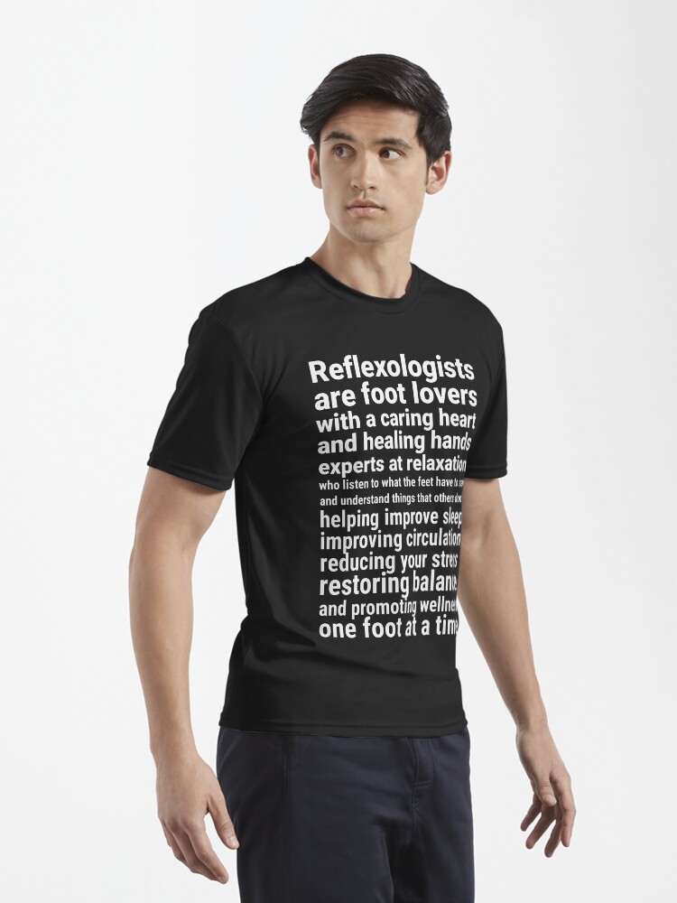 Thumbnail 3 of 7, Active T-Shirt, Reflexologists are foot lovers (white) designed and sold by Onpointholistic.