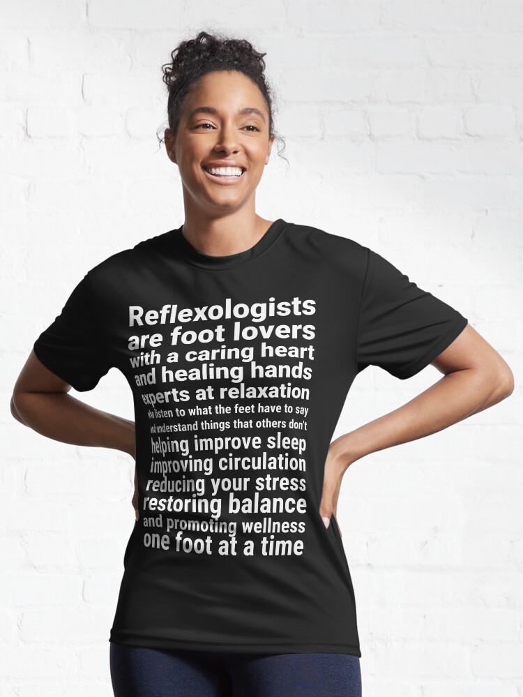 Thumbnail 6 of 7, Active T-Shirt, Reflexologists are foot lovers (white) designed and sold by Onpointholistic.