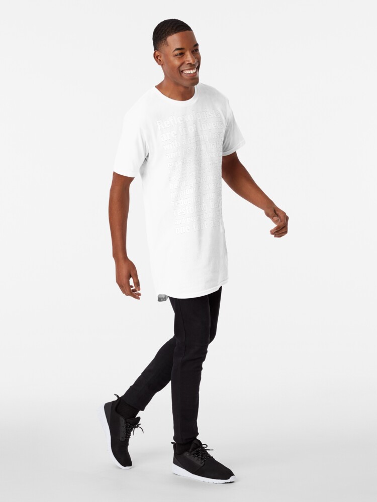 Thumbnail 3 of 5, Long T-Shirt, Reflexologists are foot lovers (white) designed and sold by Onpointholistic.