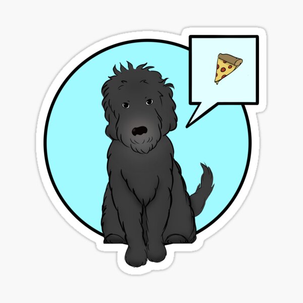 Black Labradoodle Sticker