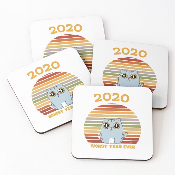 Item preview, 2020 Worst Year Ever Funny Sad Cat Retro Sunset designed and sold by CarpeDiemLife.