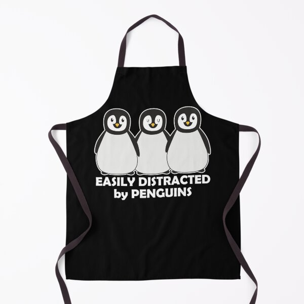Easily Distracted by Penguins Dark Apron